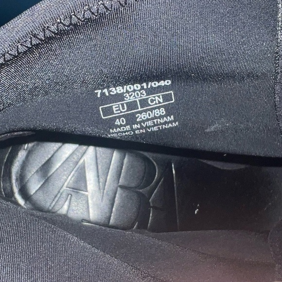 Zara Mid Calf Fabric Upper Heeled Platform Boots - Picture 8 of 12